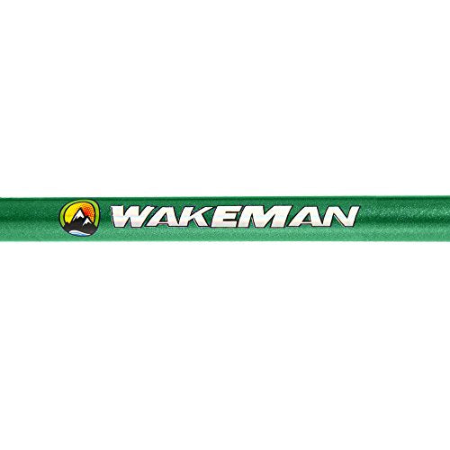 Wakeman Fiberglass Fishing Rod and Reel Combo – 2-Piece 65-Inch Medium Action Spinning Rod Set for Lake Fishing - color: Green Metallic