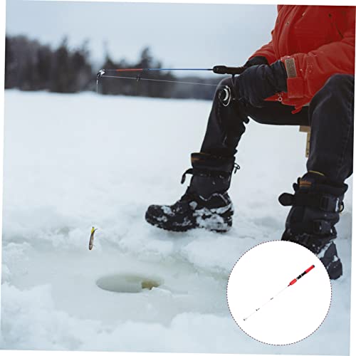 POPETPOP Portable Ice Fishing Rod Lightweight Short Winter Fishing Pole Metal Lure