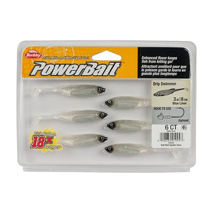 Berkley PowerBait Drip Swimmer Fishing Soft Bait - color: Blue Liner, size: 3"