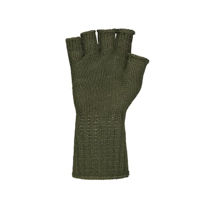 M MCGUIRE GEAR GI Wool Fingerless Gloves, Half Finger Outdoor Tactical Glove Insert - Ski Glove Insert Made in USA - color: Od Green