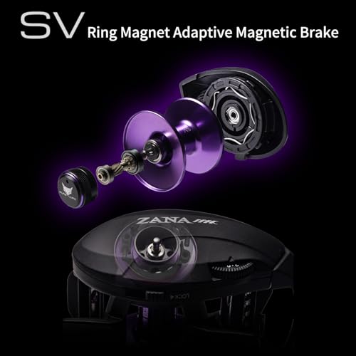 PURELURE Zana MAX Baitcasting Reel, SV+DC Dual Brake System Fishing Reel with Extra DC Side Cover+DC Spool, 7.3 Gear Ratio 22LB Drag Anti-Backlash Aluminum Frame Baitcaster Reels for Bass Pike - size: ZANA MAX-22LB, style: Right Hand