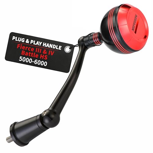 Foldable Power Handle for Penn Fierce III IV, Battle III HS Spinning Reel Replacement Handle (Not for Fierce Live Liner) - size: For Fierce/Battle HS 5000-6000 (Classic Version)