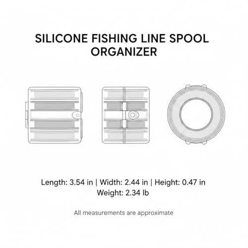 Silicone Fishing Line Spool Organizer Box with Number Stickers for Tackle Storage and Gear Organization - size: 3.54 x 2.44 x 0.47 in