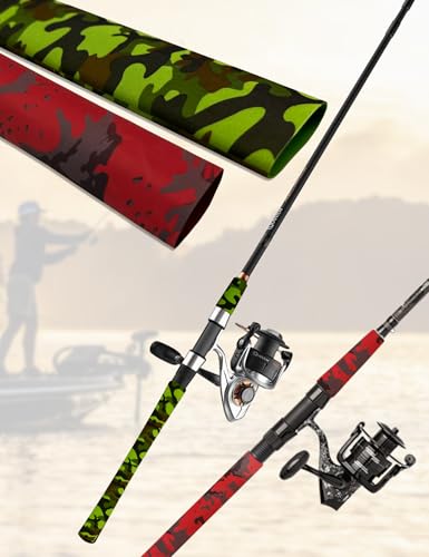 Accering Soft Waterproof Heat Shrink Tubing (φ25mm, Green Camo) | L1.64 ft, Shrink Ratio: 1.8:1. Ideal for Paddle handle, bare metal handle. - color: Green Camo, size: φ25mm, L1.64 ft