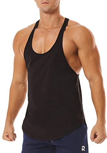 Men's Workout Quick Dry Soft Gym Bodybuilding Stringer Tank Tops - color: Black, size: Small