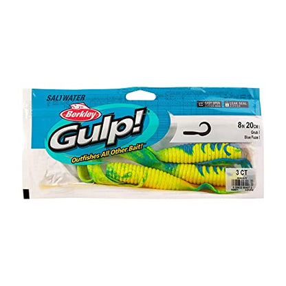 Berkley Gulp! Grub Saltwater Fishing Soft Bait - color: Blue Fuze, size: 8- Inch