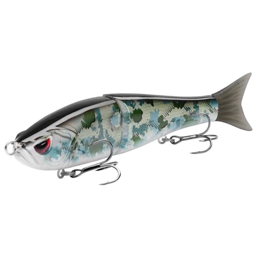 Bassdash SwimShad Glide Baits Jointed Swimbait Bass Pike Salmon Trout Muskie Fishing Lure,3-Pack - color: Green Vegetation + Open Terrain + Night Digital, size: 4.5in/0.65oz