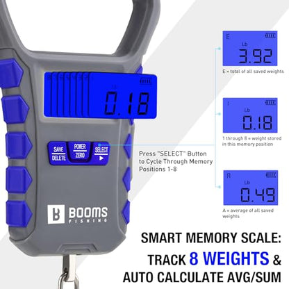 Booms Fishing Digital Fish Scale: USB Charging Fish Weigher 65lb Capacity - Waterproof Luggage Scale, LCD Display, Ergonomic Handle, Potrable Multi-use Fishing Accessories, Gray&Blue, XW50 - size: Only scale