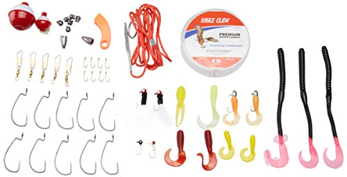 EAGLE CLAW GO FISH EXTREME VALUE TACKLE BOX KIT, 55 PIECES, CONTAINS AN ASSORTMENT OF HOOKS, RIGS, SINKERS, AND OTHER TACKLE FOR FRESHWATER FISHING | fishing-tackle-boxes