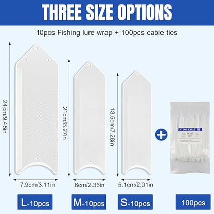 SILANON Fishing Lure Sleeves Wraps 10pcs Durable Clear Lure Sleeves Covers with Nylon Cable Ties Keep Fishing Safe Fishing Hook Covers Bait Storage Protector Easily See Lures for Fishing Rod - size: 10pcs-Small(7.28in*2.01in)