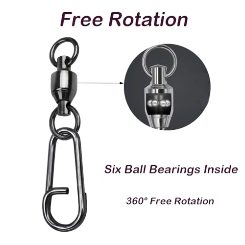 Stainless Steel High Strength Fishing Swivels for Saltwater and Freshwater - size: Size 1+S (41lb) 25 PCS