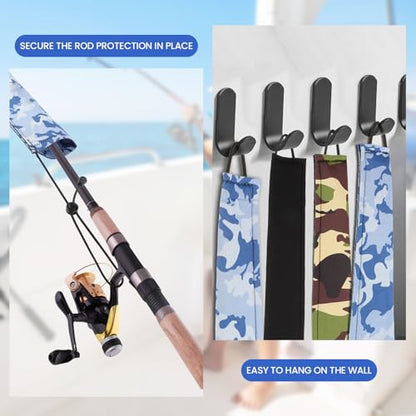 Neoprene Camo Fishing Rod Sleeves,Fishing Pole Sleeves,Fishing Rod Socks | UV Resistance,Puncture Resistant, Protect Casting, Spinning, Trolling Fishing Rods, Storage, tangled-free,75in,68in,60in - color: Blue camo, size: 75"