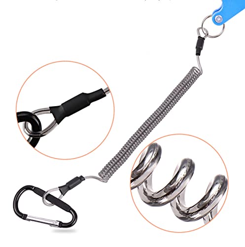 Fishing Pliers Aluminum Braid Cutters Split Ring Pliers Hook Remover Fish Holder with Sheath and Lanyard - color: blue-2