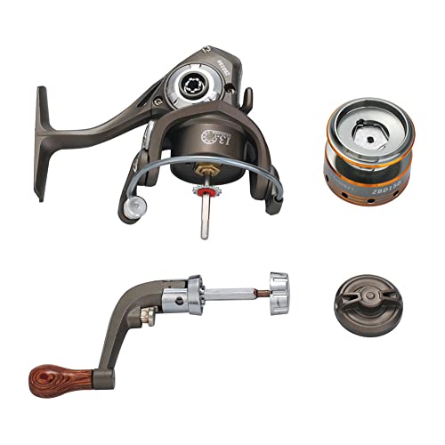 Mini Spinning Reel, 5.2:1 Gear Metal Fishing Reel, 13+1BB Powerful Spinning Fishing Reels with Interchangeable Handle, Small Compact Fishing Reel for Carp Bass Trout Fishing mini 150