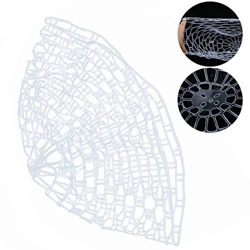 TOPINCN Fishing Landing Net, Trout Fishing Catch and Release Soft Rubber Mesh Fly Rubber Fishing Mesh Fishing Net Replacement - size: 100CM
