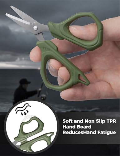 Fishing Tools Kit, Fishing Pliers,Fishing Scissors, Fishing Line Cutter for Braided Fishing Line,Fishing Gear with Lanyard - color: 8"Fishing Pliers Green
