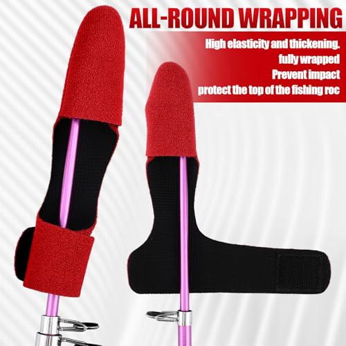 12 Pcs Fishing Rod Accessory Kit Including Elastic Rod Straps Silicone Rods Holders Rods Tip Covers Protective Organizing Tools for Fishing Gear
