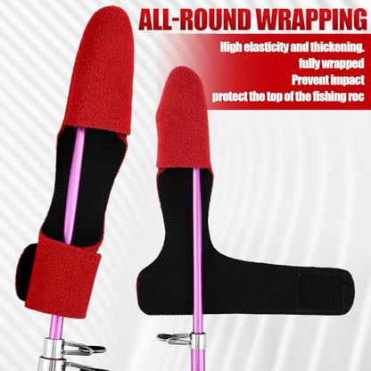 12 Pcs Fishing Rod Accessory Kit Including Elastic Rod Straps Silicone Rods Holders Rods Tip Covers Protective Organizing Tools for Fishing Gear