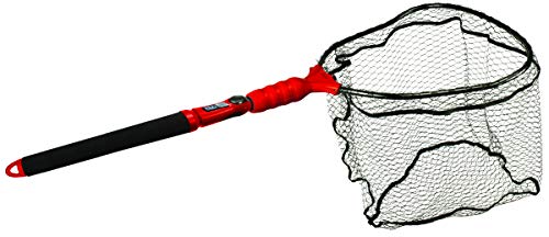 EGO S2 Slider Fishing Net Handle | Adjustable Extension Handle, Minimal Water Drag Design, Ergonomic Foam Grip for Landing Nets - size: 18" to 36" Handle, 17" x 19" Hoop, style: Pvc Coated Mesh