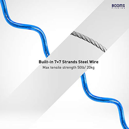 Booms Fishing T02 Fishing Pole Tether, Kayak Paddle Leash, Paddle Board Fishing Accessories, Heavy Duty Fishing Lanyard for Fishing Tools/Rods/Paddles - color: Blue with 5.9" RB1 Belt, 2pcs