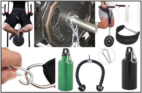 Black & Silver Zinc-Galvanized Heavy Duty Bushcraft Carabiner Spring Snap Clip Link Hooks 200-500lb Load 2, 6 & 12 Packs - color: 7cm (2.8in) Black 12 Pack