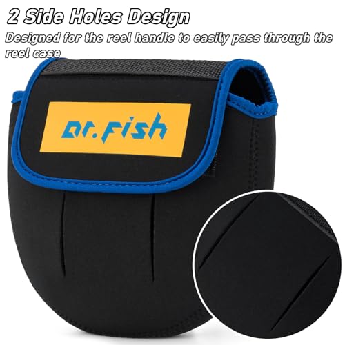 Dr.Fish Spinning Fishing Reel Cover, Fits 1000-6000+, Neoprene Protective Bag with Handle Slot, Spinning Reel Storage Case Pouch Accessories 6000+ 2 Pack - color: XXL(2 Pack, 6000 and up)