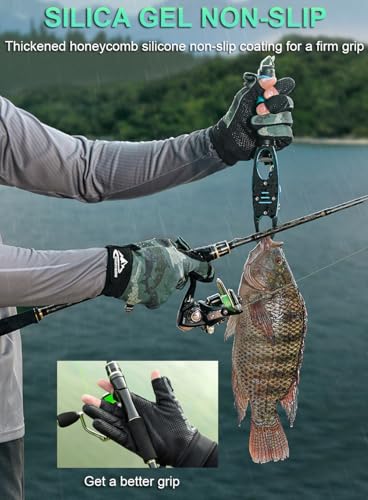 SUJAYU Fishing Gloves Men & Women, Ice Fishing Gear Hunting Gloves for Men Cold Weather, Kayak Gloves Fly Fishing Gear Cold Weather Hunting Gear - color: Camo Grey, size: Medium