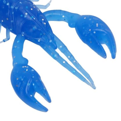 20PCS Soft PVC Fishing Lures 2.2 Inch – Lifelike Crawfish Bait with Artificial Lobster Claw Design, Jig Head Compatible for Bass & Trout Fishing - color: Blue