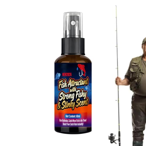 Fish Attractant Spray,60ml Lures Liquid Additive with Fishy Stinky Scent,Fish Attractant Liquid | for Reservoirs Lakes Rivers Sports Outdoors Trout Cod Carp Bass
