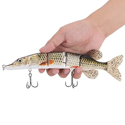 Large Multi Jointed Fishing Lures Bait,Big Giant Fishing Bass Lures,Crankbaits Swimbaits with Treble Hook - color: B2-10.24",3.8oz