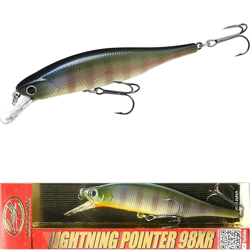 LUCKY CRAFT Lightning Pointer 98XR, Freshwater Bass Fishing Lures and Walleye Fishing Lures, 4" Slow Sinking Jerkbait, 6-7ft Depth, Largemouth Smallmouth, Tournament Fishing Gear - color: 269 BE Gill