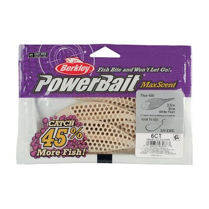 Berkley PowerBait MaxScent Flux-Gill - color: White Pearl, size: 3 1/2"