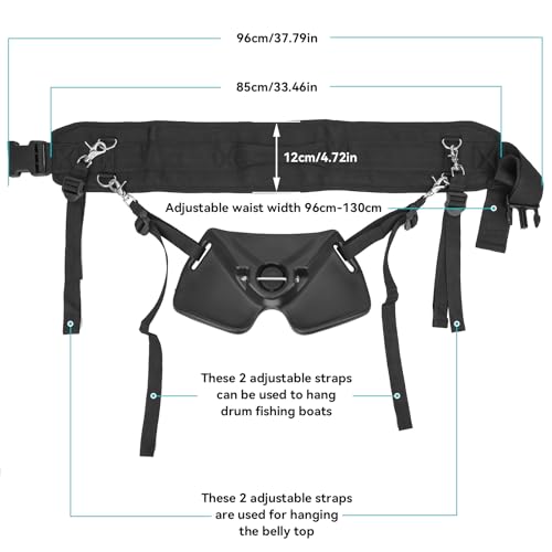 Fishing Belt Rod Holder, Adjustable Fish Fighting Belt Waist Rod Support Holder Stand Up Fish Fighting Rod Holder for Fishing Accessories