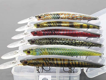 Minnow Crankbait for Bass Fishing Bass Lure Jerkbait Fishing Lures and Tackle Box - color: HM650KB