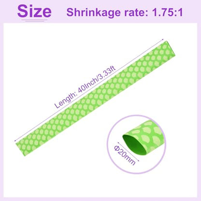 DMiotech Heat Shrink Sleeve Wrap Tubing x Tube Tubing for Fishing Rod Grips and Other Grips, Non Slip - Insulation - Waterproof 40'' Lengths, Dia 20mm Green Scales - color: Green Scales, size: Dia 20mm