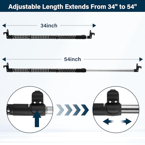 Car Clothes Hanger Bar Heavy Duty, Clothing Racks for Hanging Clothes in Car Telescoping 34-54inch Car Clothes Rack Suitable for Cars Trucks SUVs. (34-53inch) - size: 34-53inch