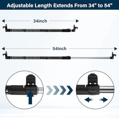 Car Clothes Hanger Bar Heavy Duty, Clothing Racks for Hanging Clothes in Car Telescoping 34-54inch Car Clothes Rack Suitable for Cars Trucks SUVs. (34-53inch) - size: 34-53inch