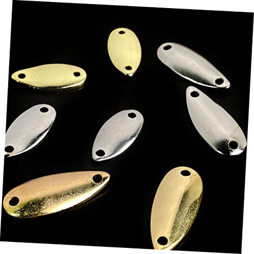 balacoo 20pcs Metal Fishing Lure Blades Gold Silver DIY Spinner Bait for Bass Fishing Lightweight and Easy to Use for Enthusiasts
