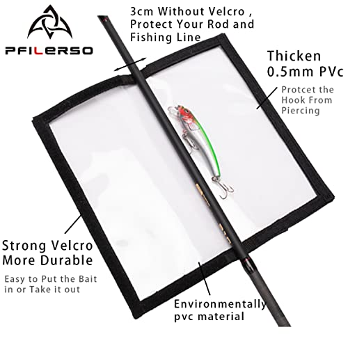 Fishing Lure Wraps 12PCS Clear See-Through PVC Fishing Lure Covers Protect Children Pets and Fishermen Safe from Sharp Hook Transparent Lures Fishing Bait Hook Storage 6L+6M - color: 6Pcs(3L+3M)