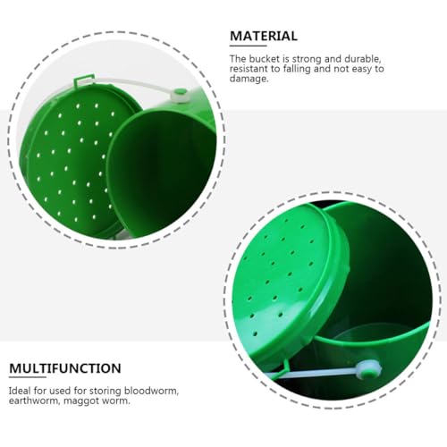 2pcs Fishing Bait Bucket Set, Plastic Live Earthworm Lures Container, Portable Worm Holder for Outdoor Fishing Tackle and Bait Storage