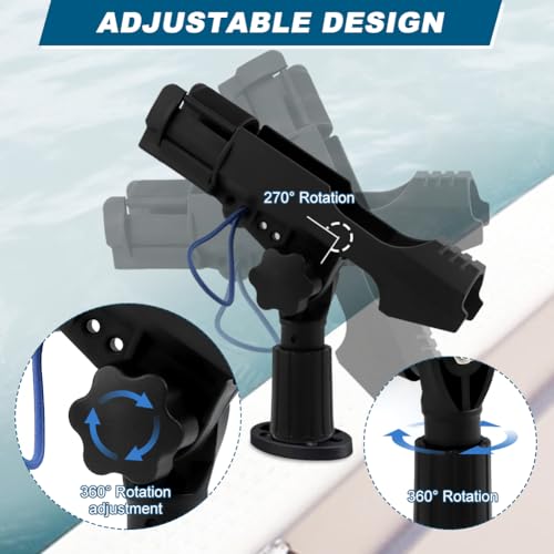 2pack Fishing Rod Holders for Boat, Kayak Fishing Rod Holder Boat Fishings Pole Holders for Track Mount/Deck Mount, Fishings Gear Accessories for Kayak, Canoe, Boat