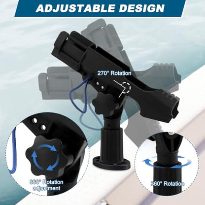 2pack Fishing Rod Holders for Boat, Kayak Fishing Rod Holder Boat Fishings Pole Holders for Track Mount/Deck Mount, Fishings Gear Accessories for Kayak, Canoe, Boat