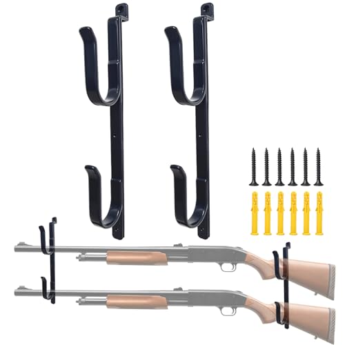 2-Pack Metal Gun Racks for Truck, Durable Outdoor Truck Gun Holder for Rear Window, Adjustable Wall-mounted Gun Racks, Hang for Two Guns, Rifles, Bows, Arrows, or Tools, Used for Cars, ATV&UTV