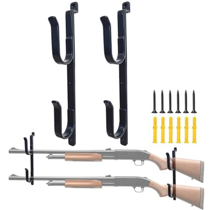2-Pack Metal Gun Racks for Truck, Durable Outdoor Truck Gun Holder for Rear Window, Adjustable Wall-mounted Gun Racks, Hang for Two Guns, Rifles, Bows, Arrows, or Tools, Used for Cars, ATV&UTV