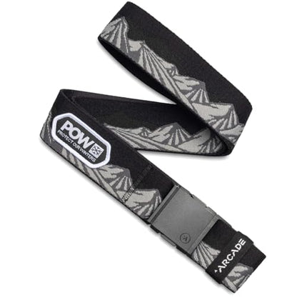 Arcade Belts A2 Unisex Adventure Belt: Heavy Duty Stretch, Metal Free Buckle - color: Pow X Joseph Toney - Black/Charcoal, size: Standard (Up to 40"); 1.5" Wide