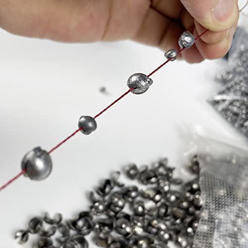 Removable Split-Shot,500Pcs Lead Sinking Split Shots Fishing Sinkers,Fishing Weights Sinkers - color: 0.4g