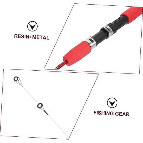 POPETPOP Portable Ice Fishing Rod Lightweight Short Winter Fishing Pole Metal Lure