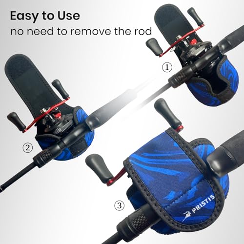 Pristis Baitcasting Reel Cover for Bass Fishing, Thick Neoprene Baitcaster Reel Protection Cover, Protective Casting Reel Sleeve, Durable Fish Spool Storage Wrap Case Gear, Fits Most Series - size: Small