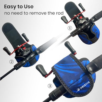 Pristis Baitcasting Reel Cover for Bass Fishing, Thick Neoprene Baitcaster Reel Protection Cover, Protective Casting Reel Sleeve, Durable Fish Spool Storage Wrap Case Gear, Fits Most Series - size: Medium