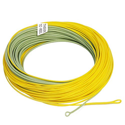 Gold Fly Line 90FT Weight Forward Floating 2 3 4 5 6 7 8 9WT Fly Fishing Line - color: MOSS GREEN + FLUO YELLOW, size: WF4F-90FT